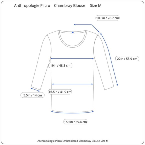 Anthropologie Pilcro Embroidered Chambray Blouse - Picture 11 of 14